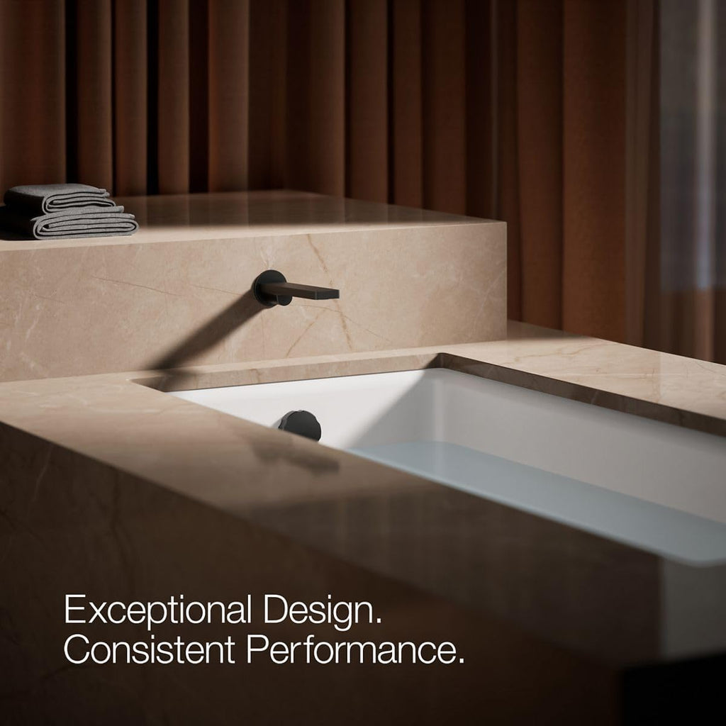 Kohler 73120-BL Composed Wall-Mount Non-Diverter Bath Spout, Matte Black