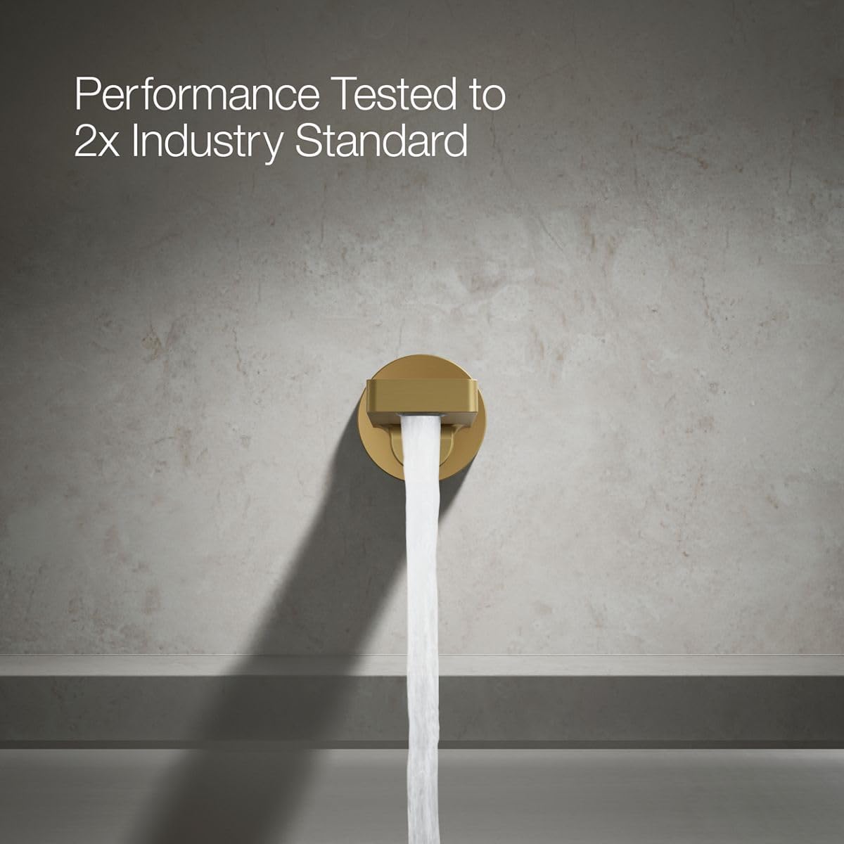 Kohler 73120-2MB Composed Wall-Mount Non-Diverter Bath Spout, Vibrant Brushed Moderne Brass