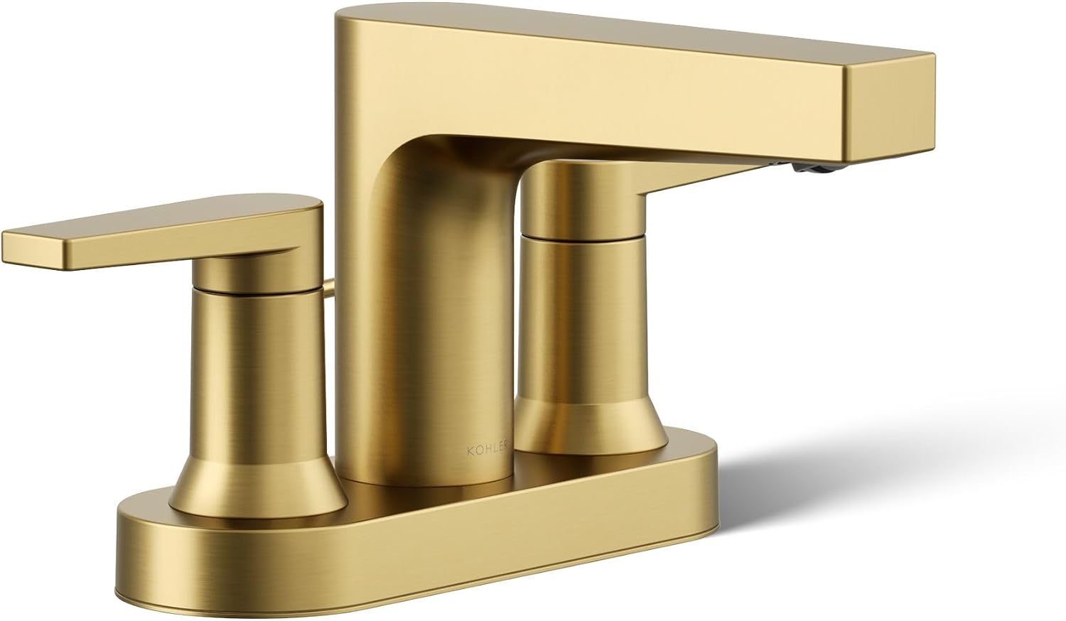 KOHLER K-97031-4-2MB Taut Centerset Bathroom Sink Faucet, 1.2 GPM, Two-Handle Faucet, Minimalist Design, Corrosion Resistant, Vibrant Brushed Moderne Brass