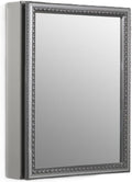 Kohler CB-CLW2026SS Aluminum Bathroom Medicine Cabinet with Mirror, Decorative Silver Framed Mirror Door, Adjustable Shelves, Rectangular Frame, 20 in. W x 26 in. H