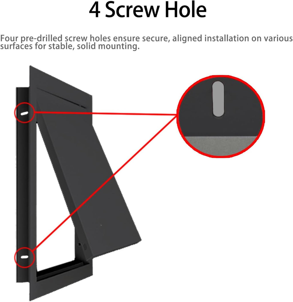 LZMZMQ Black Service Panel Cover for Drywall & Ceiling, Inspection Hatch Plate with 4 Screw Hole, Metal Wall Hatch Access Door for Wiring Cables Cords(45x45cm(18x18))