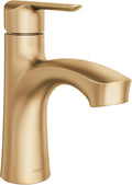 Moen Findlay Bronzed Gold Single-Handle Bathroom Faucet, Single-Hole Setup with Deckplate, 84516BZG