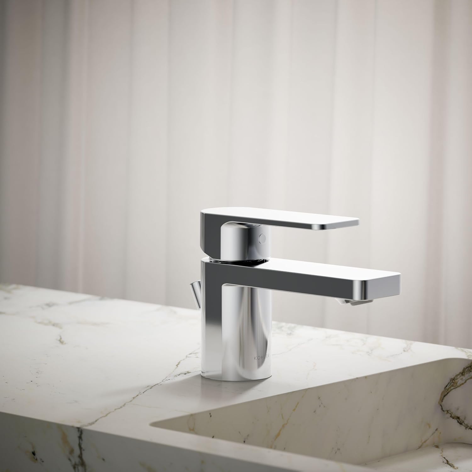 Kohler 24804-4-CP Parallel® Low Single-Handle Bathroom Sink Faucet, 1.2 gpm, Polished Chrome