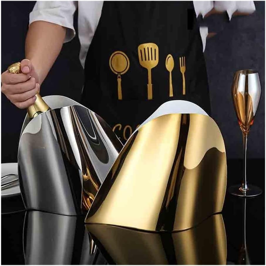 Ice Bucket, Champagne Bucket Bar Stainless Steel Ice Pellet Bucket Drink Beer Wine Ice Bucket Bar Ice Bucket Ice Buckets For Parties(Silver)
