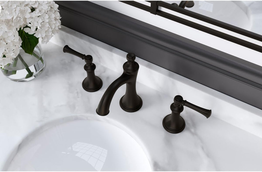Pfister, LG49-TB0D, Tisbury 1.2 GPM Widespread Bathroom Faucet - Pop-Up Drain Included, Polished Nickel