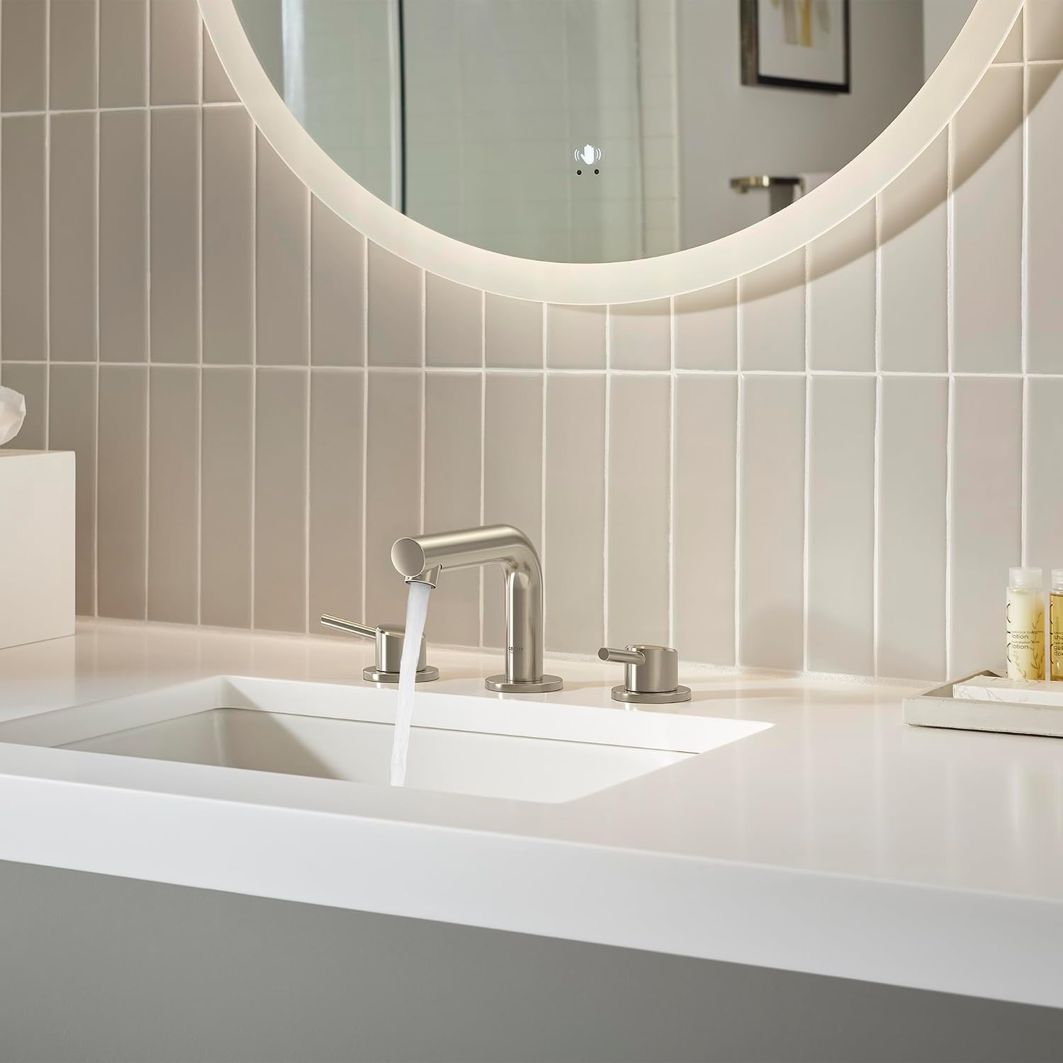 GROHE 20572EN1 Concetto, 8-inch Widespread 2-Handle S-Size Bathroom Faucet 1.2 GPM, Brushed Nickel
