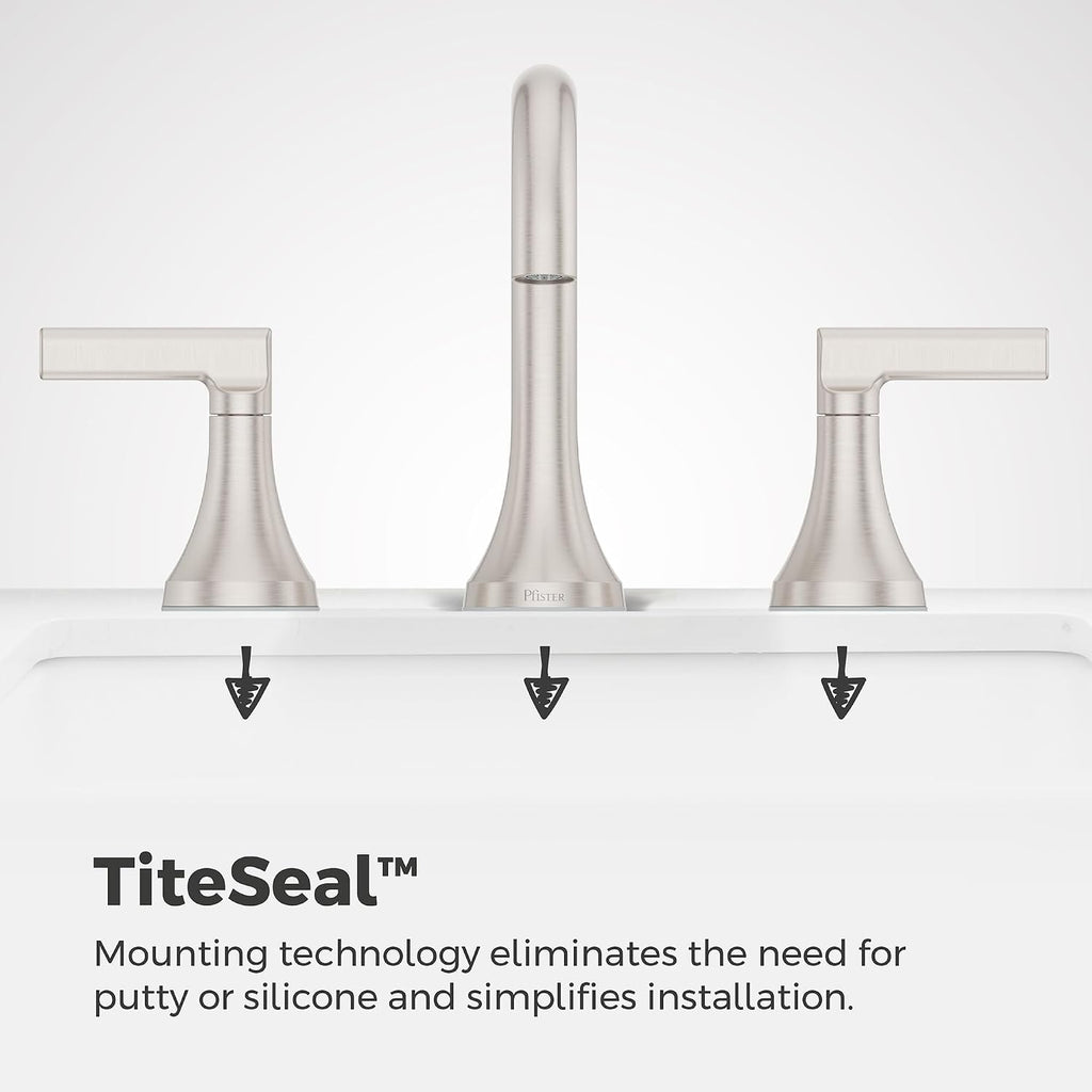 Pfister Vedra Bathroom Sink Faucet, 8-Inch Widespread, 2-Handle, 3-Hole, NSF Certified, Spot Defense Brushed Nickel Finish, LF049VEDGS