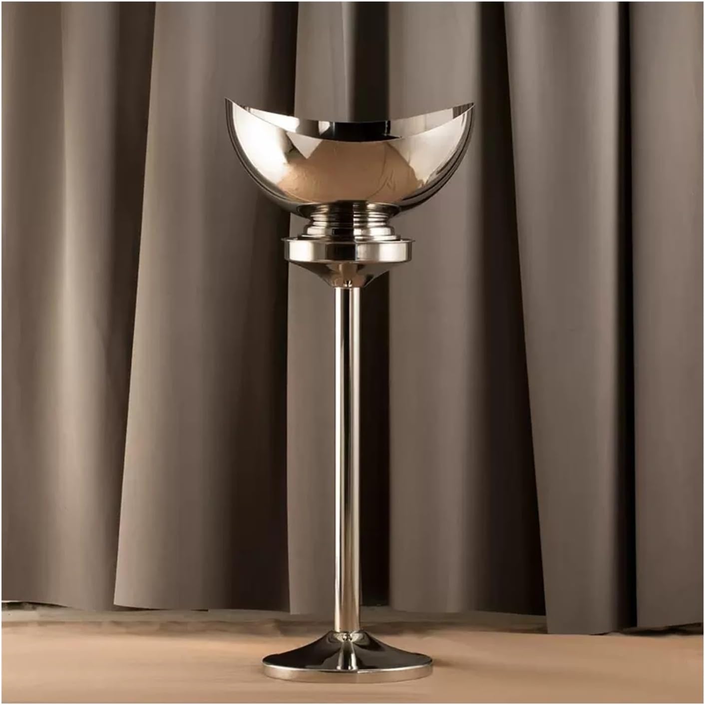 Portable Polished Stainless Steel Ice Bucket with Stand, Large Floor Standing Cooler for Beer, Wine Chiller, Outdoor or Indoor Use Party