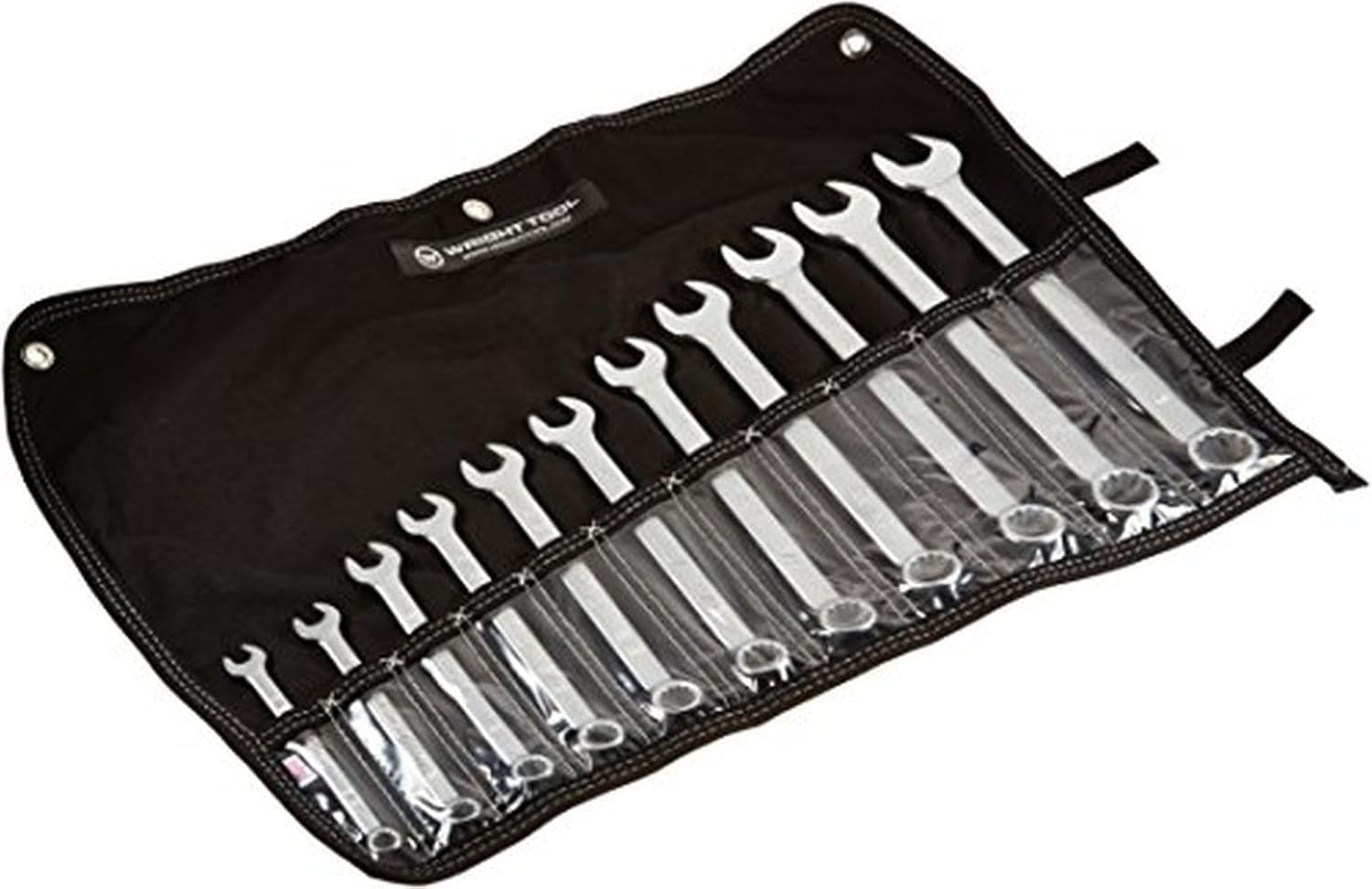 Wright Tool 711 Combination Wrench Set 12 Point Satin Finish 11 Piece 3/8 to 1 Inch Anti-Slip Forged Steel USA Made WrightGrip 2.0