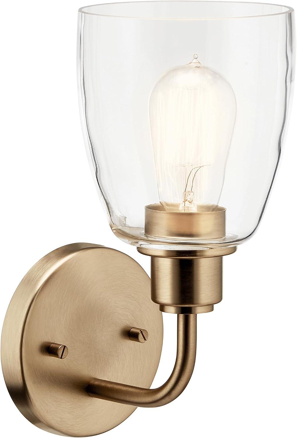 Kichler Meller 11.25 Inch Wall Light, 1 Light Exterior Wall Sconce in Champagne Bronze, (11.25' H x 5.5' W), 5100CPZ