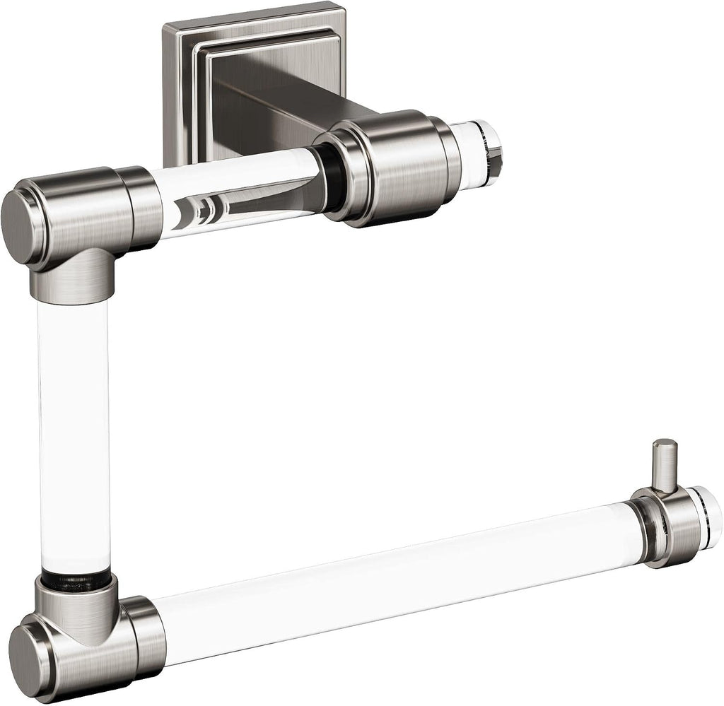 Amerock | Clear/Brushed Nickel | Glacio |Towel Bar | 24 inch (610 mm) | 4 Piece | Bathroom Accessories Set