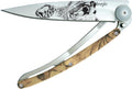 deejo - 37G Folding Pocket Knife with Belt Clip - Grizzly Design, 3.7-Inch Stainless Steel Blade, Brown Camo Handle - Lightweight Everyday Carry for Home, Work, and Outdoor Use