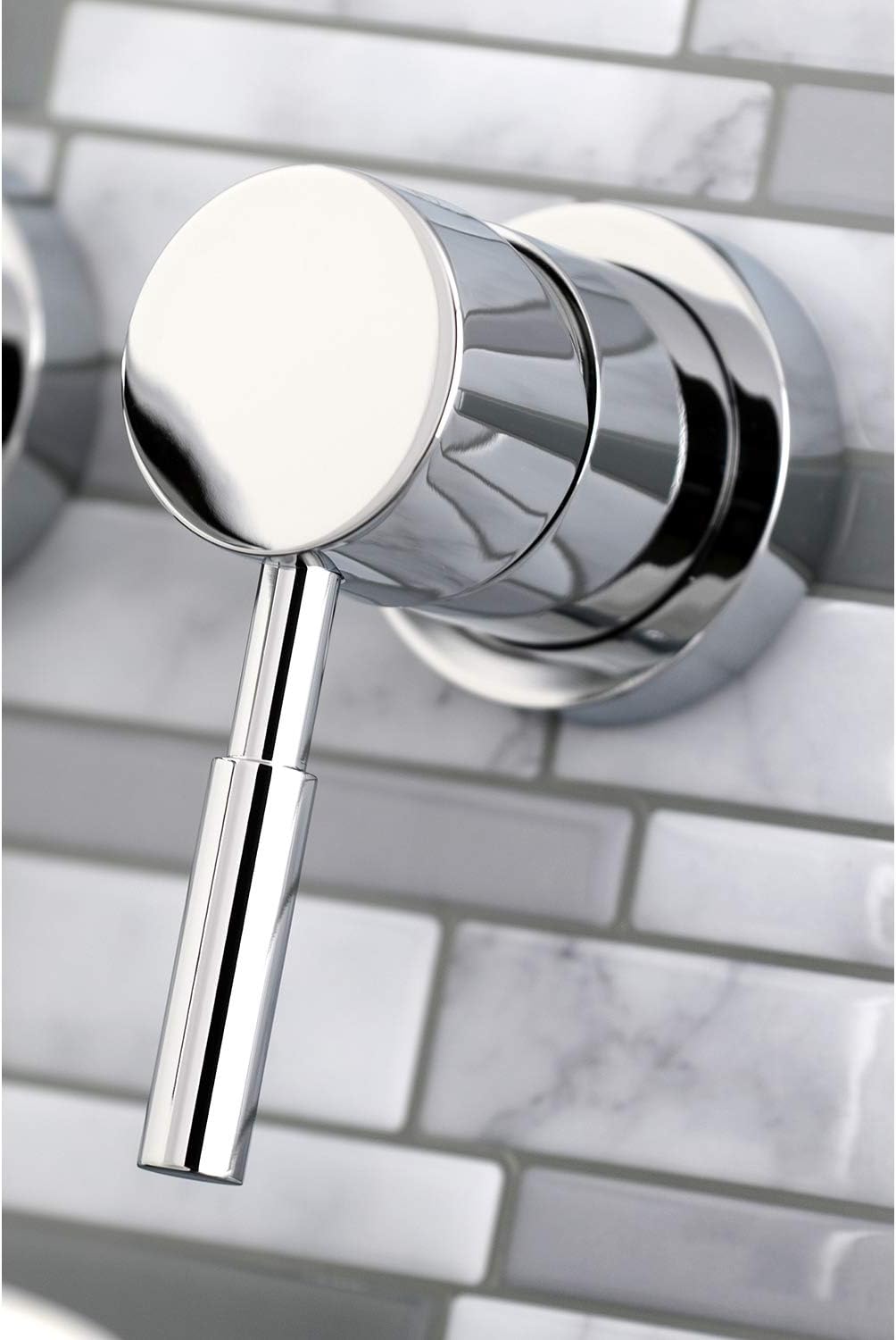 Kingston Brass KS8111DL Single-Handle Wall Mount Bathroom Faucet, Polished Chrome,8' Spout Reach