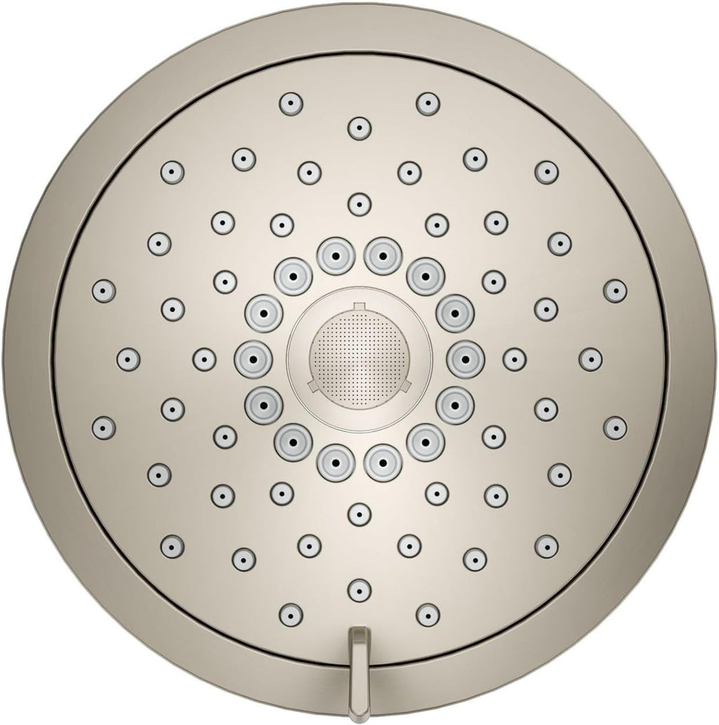 KOHLER 22169-G-BN Forté® Three-function showerhead, 1.75 GPM, Corrosion Resistant, Full Coverage, Pulsating Massage, Silk Spray, Vibrant Brushed Nickel
