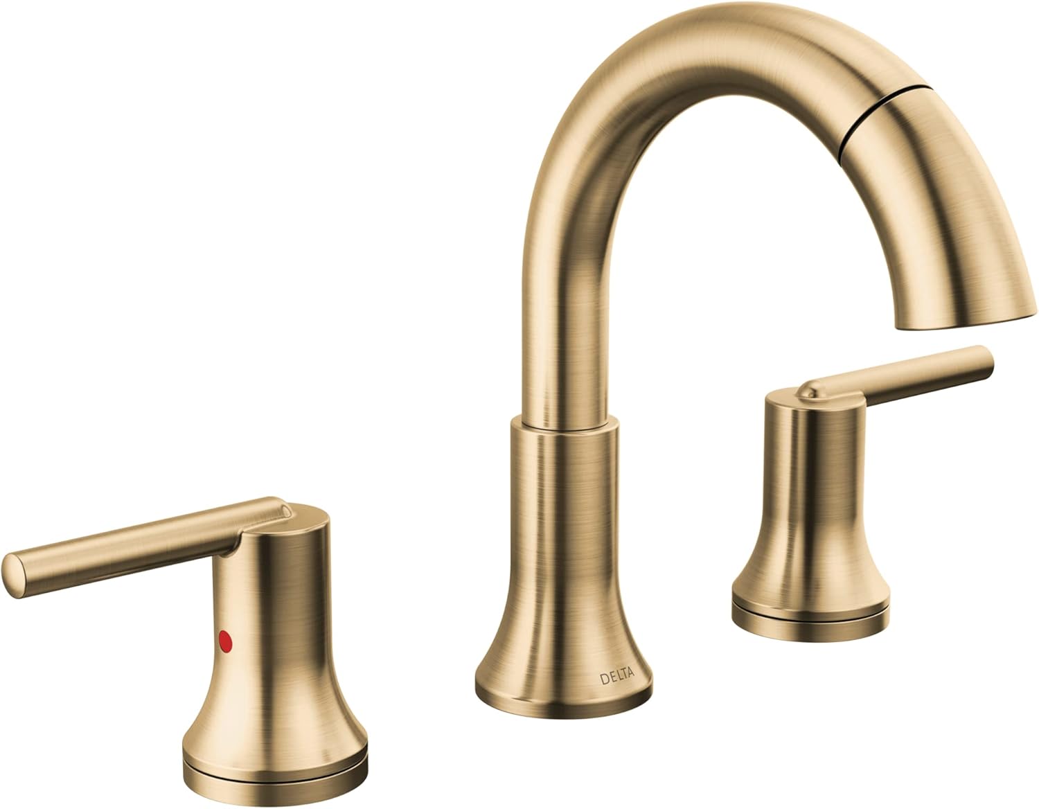 Delta Faucet Trinsic Pull Down Bathroom Faucet, Bathroom Pull Out Faucet, Gold Widespread Bathroom Faucet 3 Hole Pull Down, Bathroom Sink Faucet with Magnetic Docking, Champagne Bronze 3559-CZPD-DST