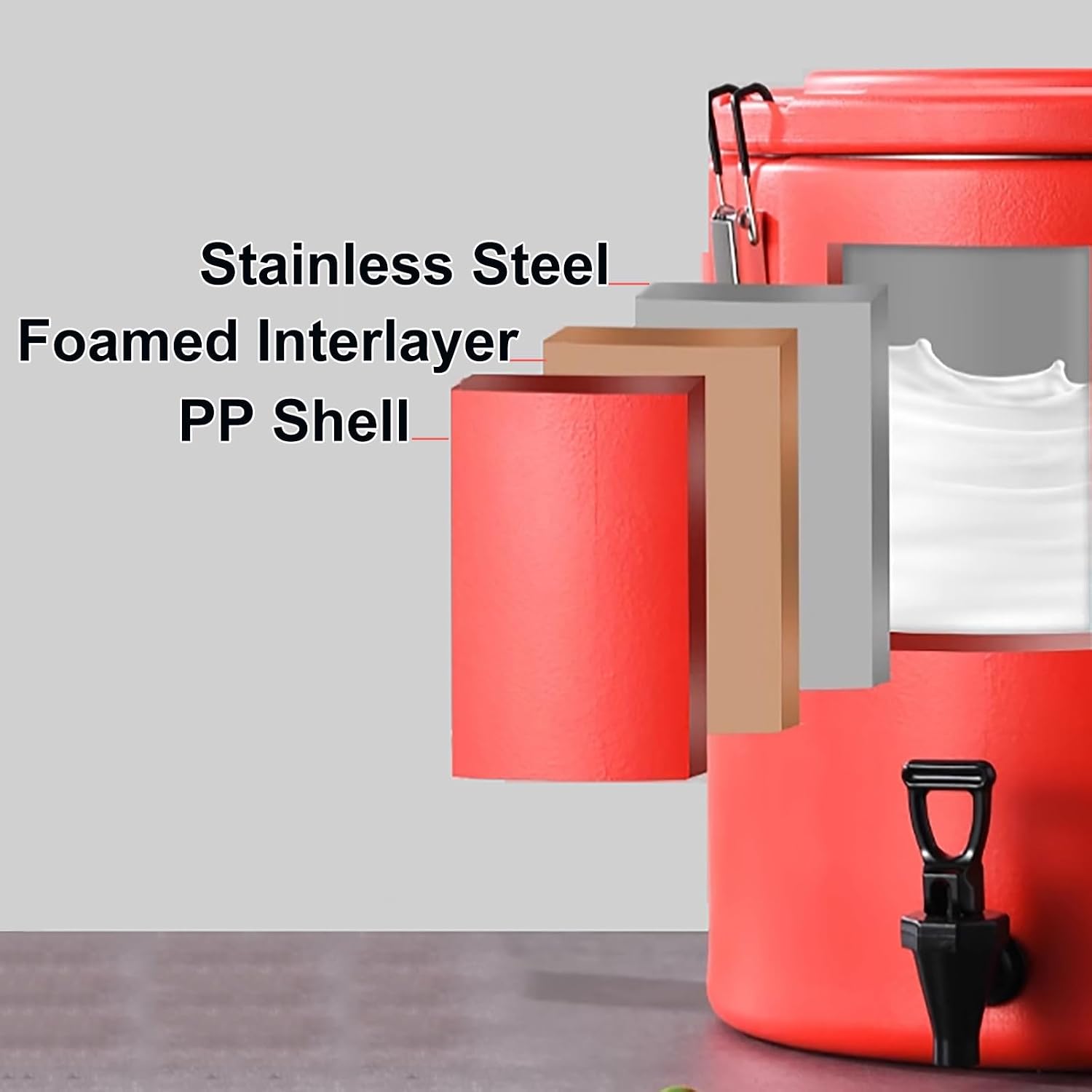 Ice Buckets for Parties, Insulated Ice Bucket, Ice Buckets with Stainless Steel Lid, for Storage Champagne, Cocktail or Insulated Food(70L/46cm)
