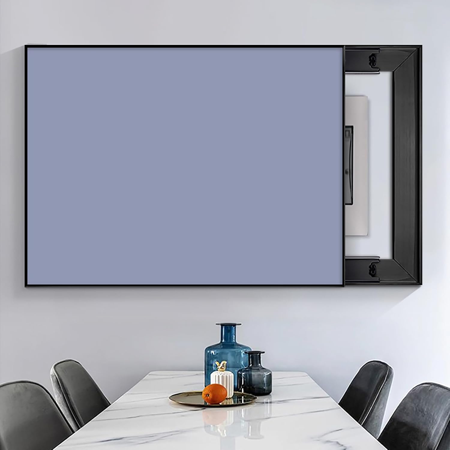 Electrical Panel Cover Push-Pull Electrical Panel Cover Wall Hanging, Solid Color Fuse Box Cover Room Decor, Breaker Box Cover Hide Meter Box, for Home/Office(Purple,WXL-80 x 60CM-31.5x23.6)