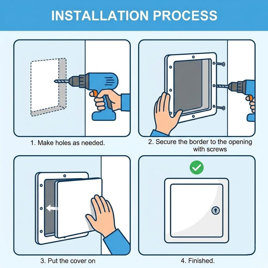 Drywall Access Panel Aluminum Access Panel Push to Open Plumbing Wiring Inspection Door Plates with Key Latch Electrical Panel Cover for Floor Hatch/Valves Easy to Install 6x6-36x36in