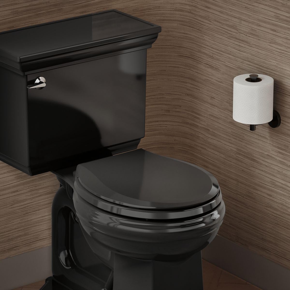 KOHLER Cachet Nightlight Round Toilet Seat Soft Close, ReadyLatch®, Black
