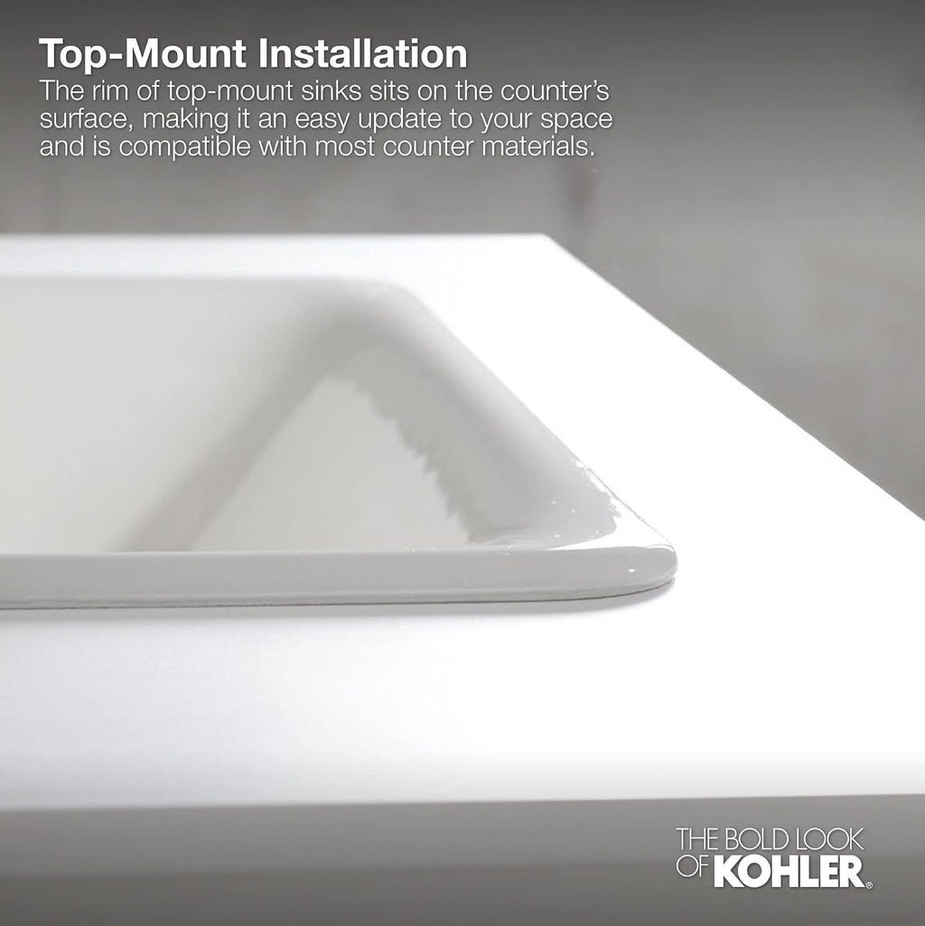 KOHLER Memoirs® Stately Drop-in bathroom sink with 4' centerset