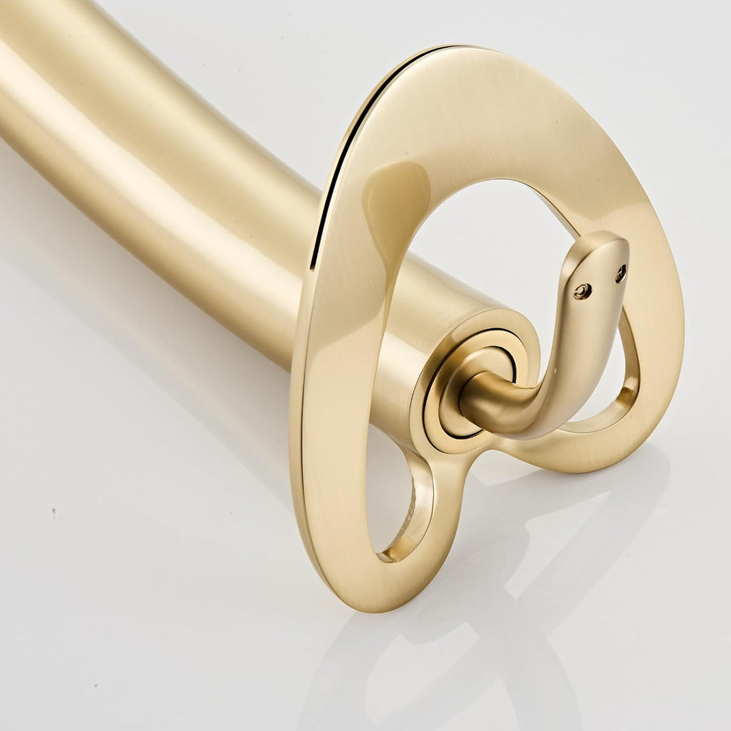 Tall Brushed Gold Waterfall Unique Bathroom Faucets, Single Lever 1 Hole Vessel Sink Faucets for Bathroom Vanity, Hot Cold Mixer Tap with Supply Hoses and Pop up Drain, llaves para lavamanos de baño