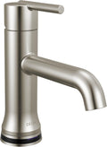 Delta Trinsic Touchless 1-Hole Bathroom Faucet with Touch On Technology, Brushed Nickel Single Hole Bathroom Sink Faucet, Metal Push-Pop Drain Assembly, Stainless 559TLF-SSMPU