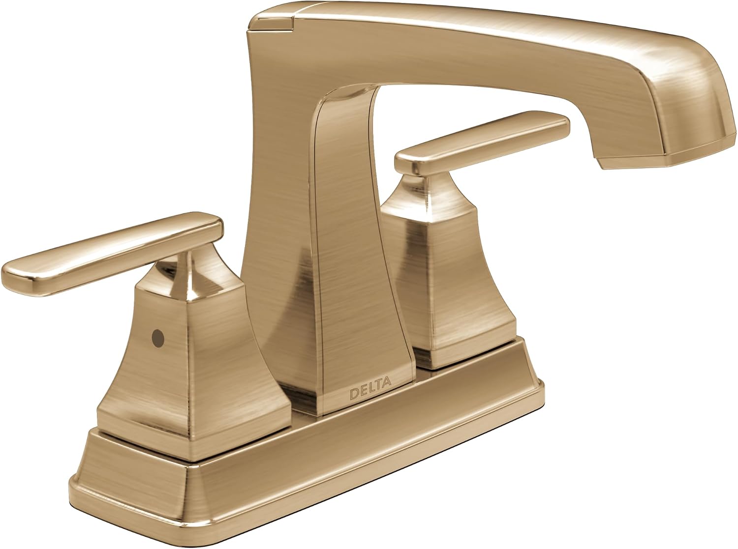 Delta Ashlyn Centerset Bathroom Faucet, Gold 3-Hole Bathroom Sink Faucet, Metal Push-Pop Drain Assembly, Champagne Bronze 2564-CZMPU-DST