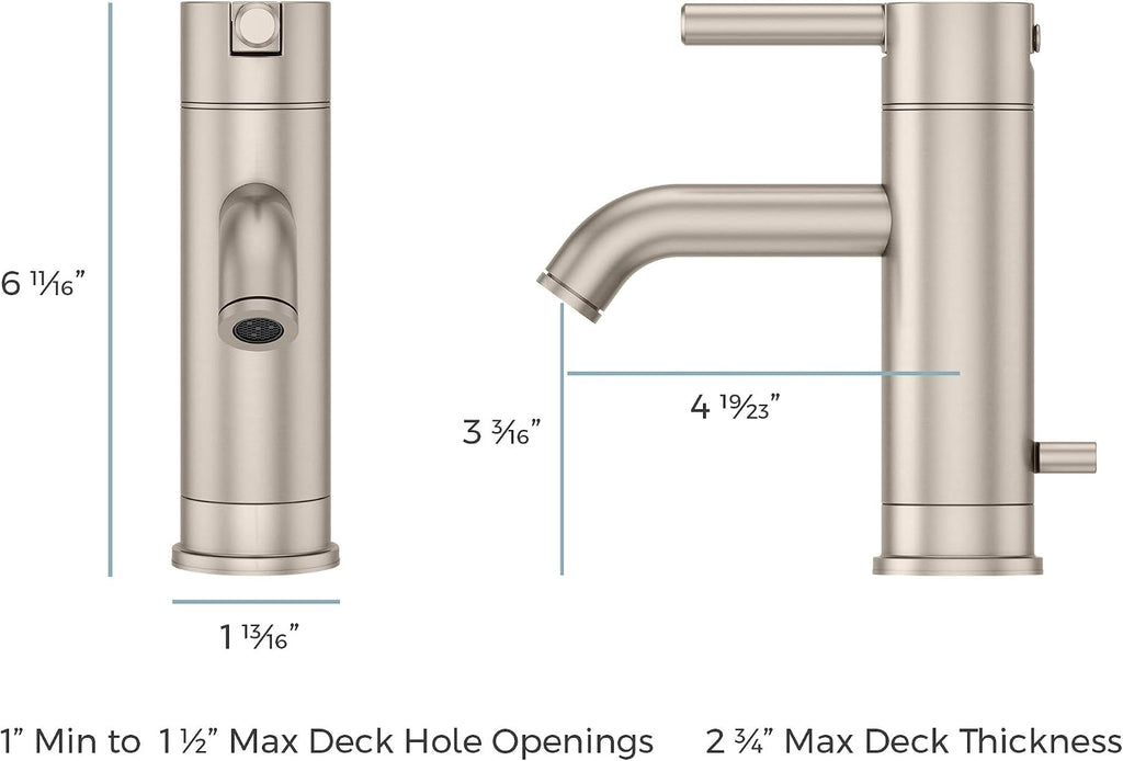 Pfister LG42NK00 Contempra Single Control Bathroom Faucet in Brushed Nickel