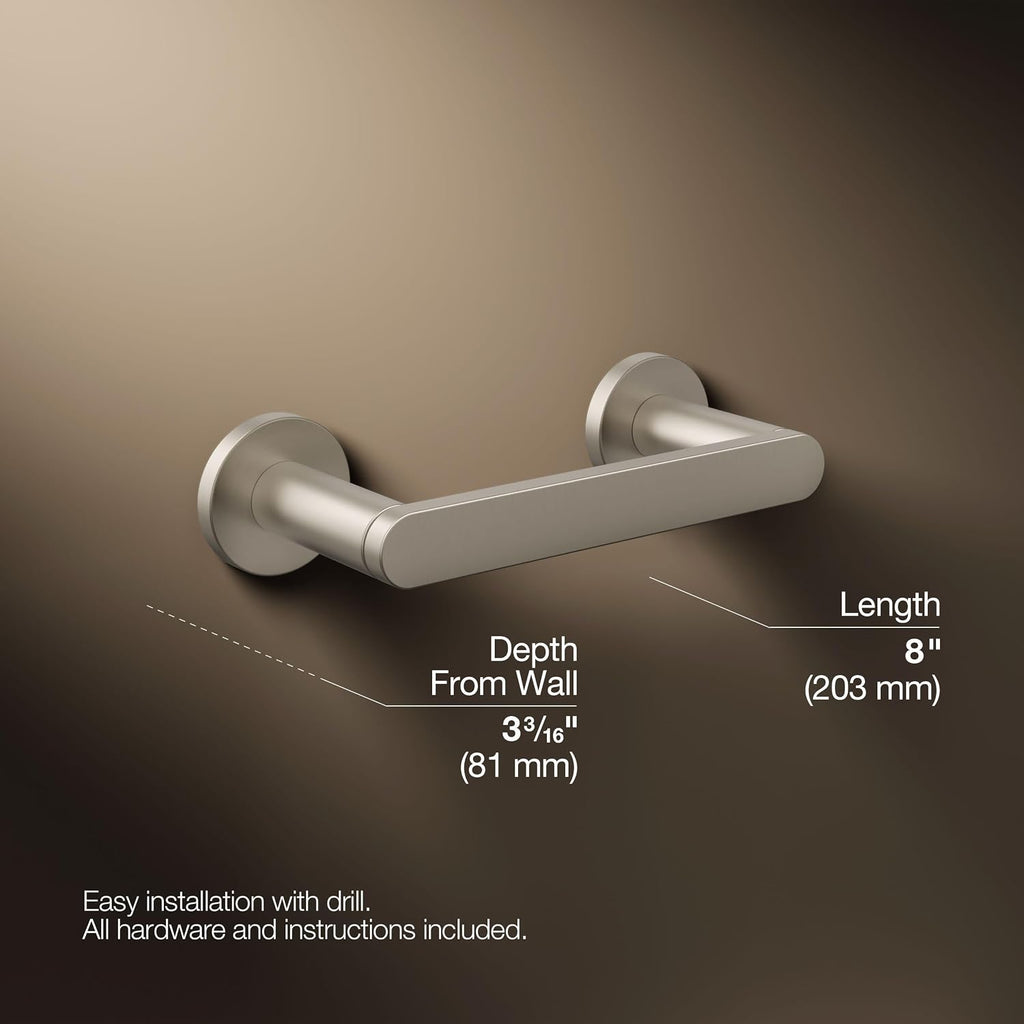 Kohler K73147-BN Composed Wall Mounted Pivoting Toilet Paper Holder Brushed Nickel