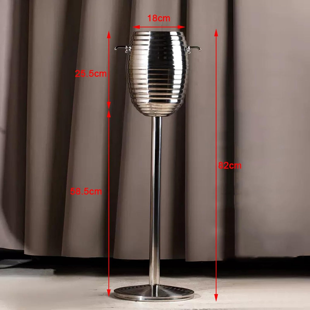 Champagne Bucket Champagne Ice Bucket with Stand, Wine Ice Bucket with Stand Stainless Steel 5L Standing Ice Bucket for Party Bar Ktv Wedding Club BBQ Home (Silver) ice Bucket