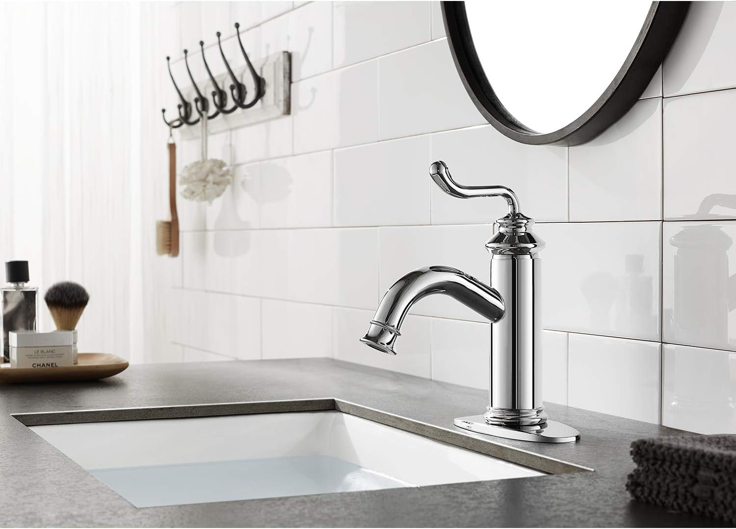 Fauceture LS5411RL Royale Single-Handle Bathroom Faucet with Push Pop-Up, Polished Chrome