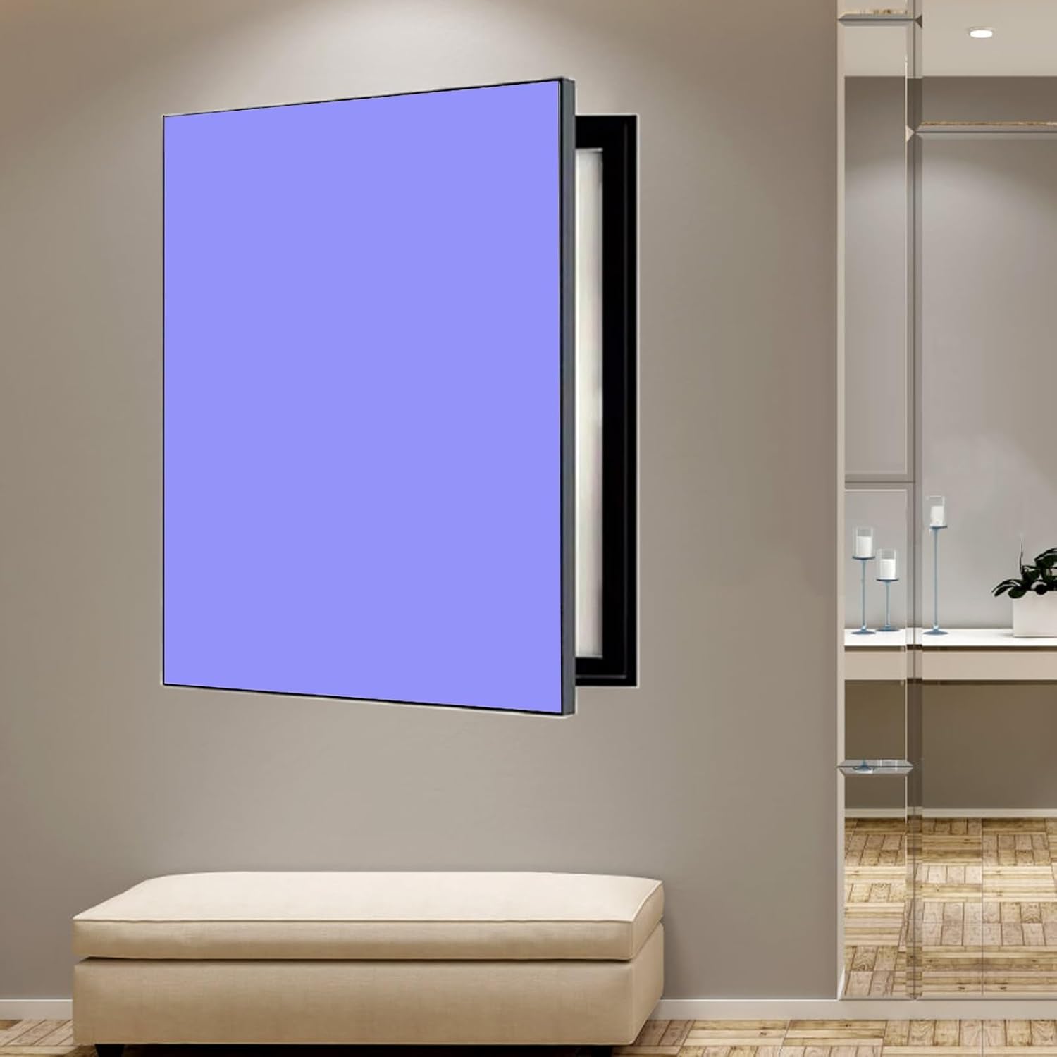 Electrical Panel Cover One-color Screen Electrical Panel Cover, Rectangle Fuse Box Protective Lid Decorative Wall, Plastic Frame Breaker Box Cover with Traceless Nails(Style8,WXH-60 x 80CM-23.6 x 31.5