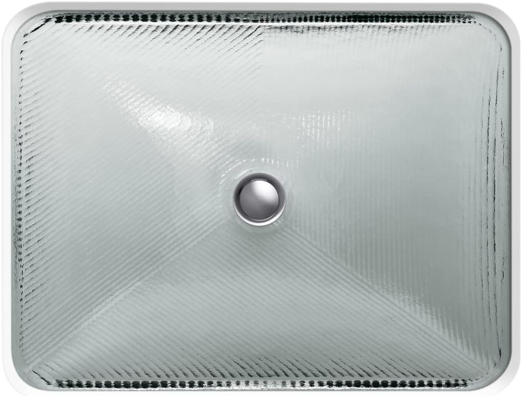 KOHLER K-28823-TG8 ARTIST EDITIONS Yepsen Collection Glass Undermount Bathroom Sink 17'' x 13''Rectangle Basin Trans Stone