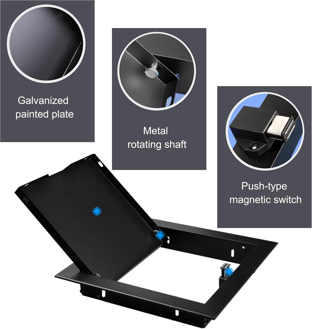 Customizable 12x16in Black Metal Ceiling Access Panel - Ideal for Plumbing, Attic, Laundry Chute & Electrical Maintenance - Durable Drywall Door for Bathroom Wall