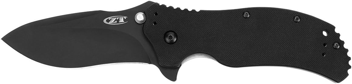 Zero Tolerance 0350 Folding Pocket Knife; 3.25' S30V Stainless Steel Blade with Tungsten DLC Finish; Textured G-10 Handle Scales, SpeedSafe Assisted Opening, Liner Lock, Quad-Mount Clip; 6.2 OZ.