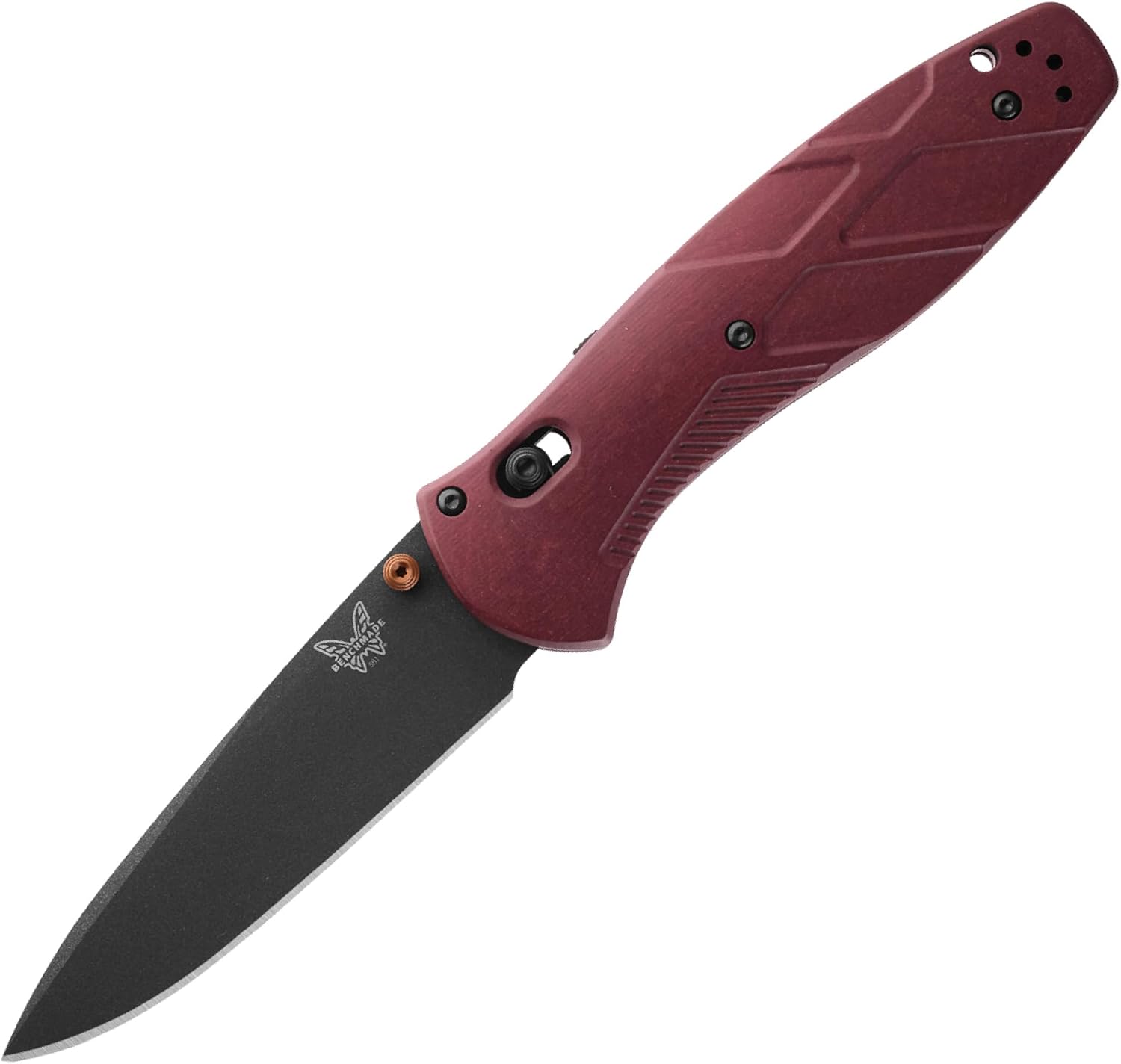 Benchmade - Barrage, Tactical, Every Day Knife, Plain Edge, Drop-Point Blade, Redstone Richlite Handle (581BK-04)