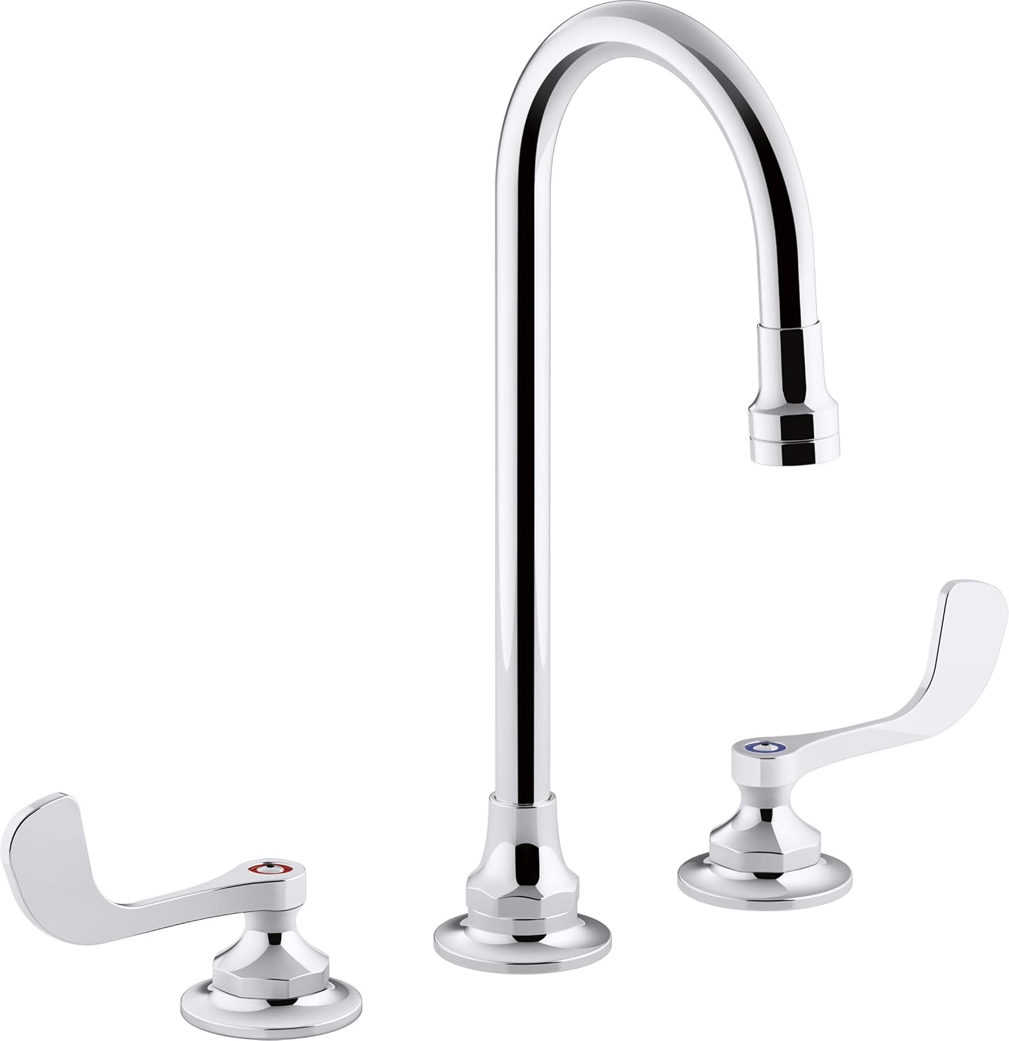Kohler K-800T70-5AKL-CP Triton Bowe 1.0 Gpm Widespread Bathroom Sink Faucet With Laminar Flow Gooseneck Spout And Wristblade Handles, Polished Chrome