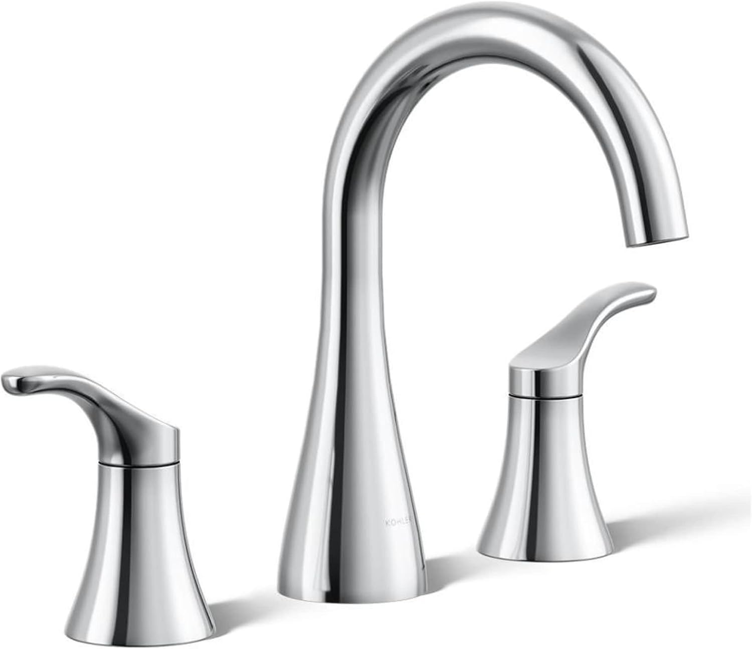KOHLER K-27390-4N-CP Simplice® Widespread Bathroom Sink Faucet, Two Lever Handles and Clicker Drain, Bathroom Faucets, 0.5 GPM, Polished Chrome