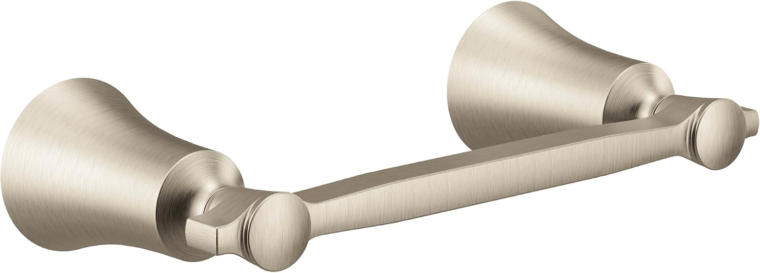 Moen YB0308BN Pivoting Double Post Toilet Paper Holder, Brushed Nickel