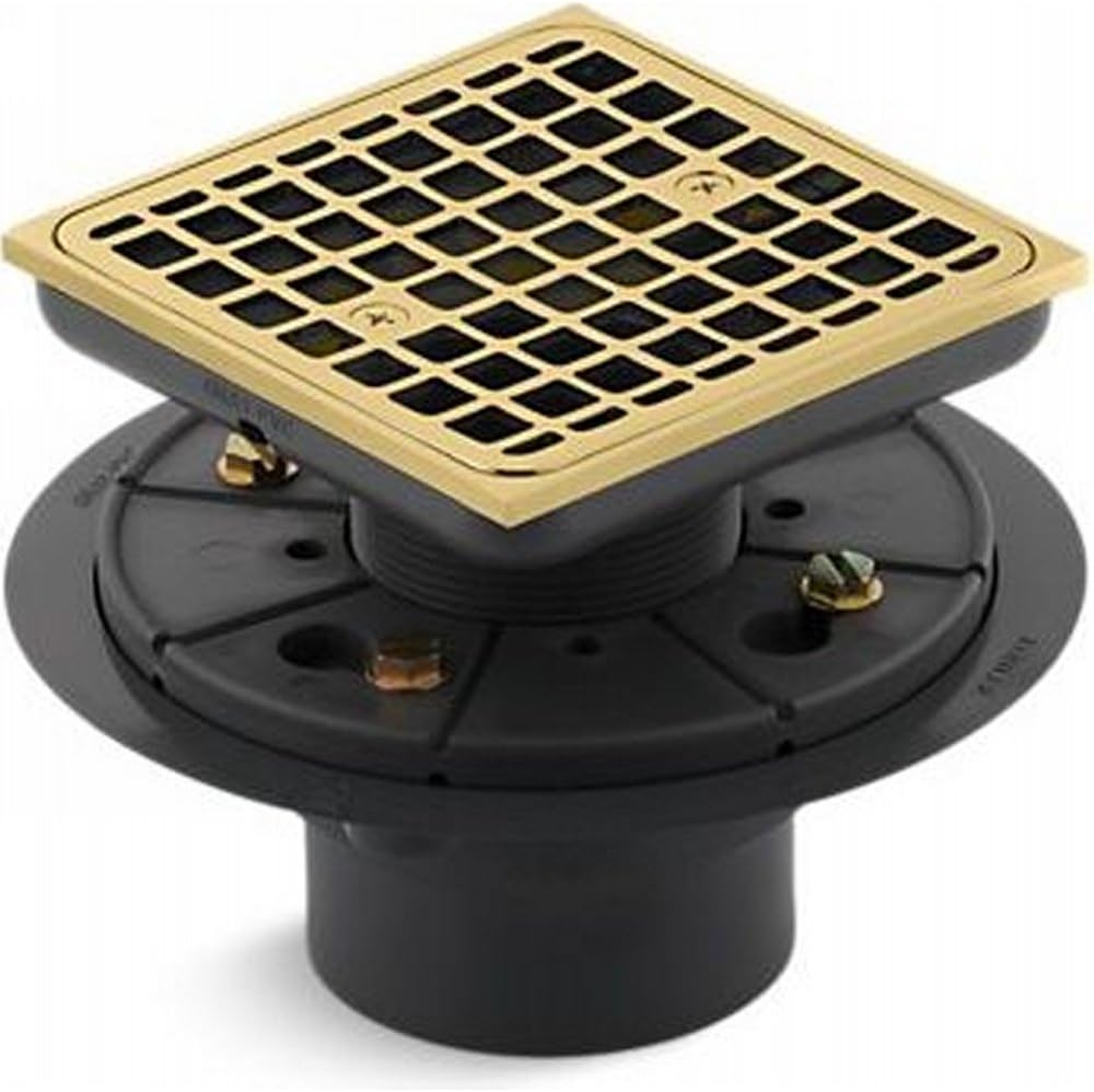 Kohler 485031 ClearFlo Shower Drain, Vibrant Polished Brass