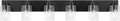 JONATHAN Y 40' Black/Clear 6-Light Modern LED Vanity Light for Bathroom Mirror, Mid-Century Wall Sconce with Clear Seeded Glass Shades, Contemporary Iron Fixture, LED Bulbs (JYL7621B)
