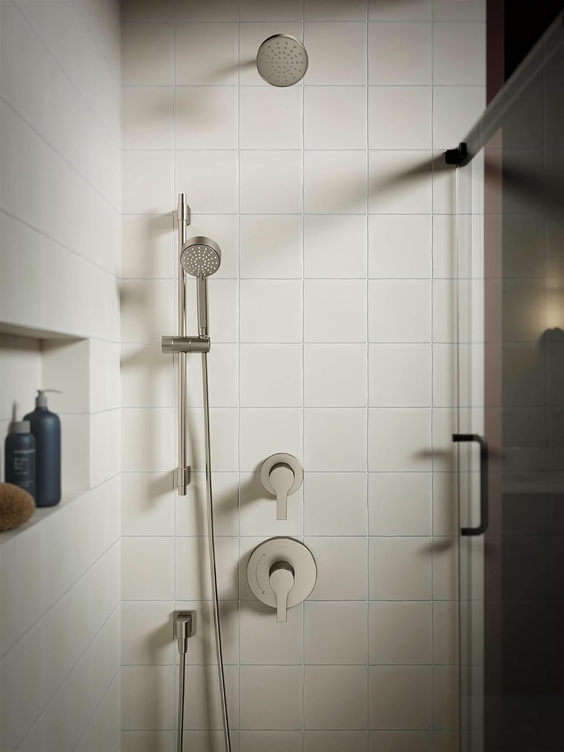 KOHLER K-35331-Y-2MB Elate® 28' Three-Function Handshower Kit, 2.5 GPM, Ergonomic Grip, Shower Head with Handheld, Durable Construction, Vibrant Brushed Moderne Brass