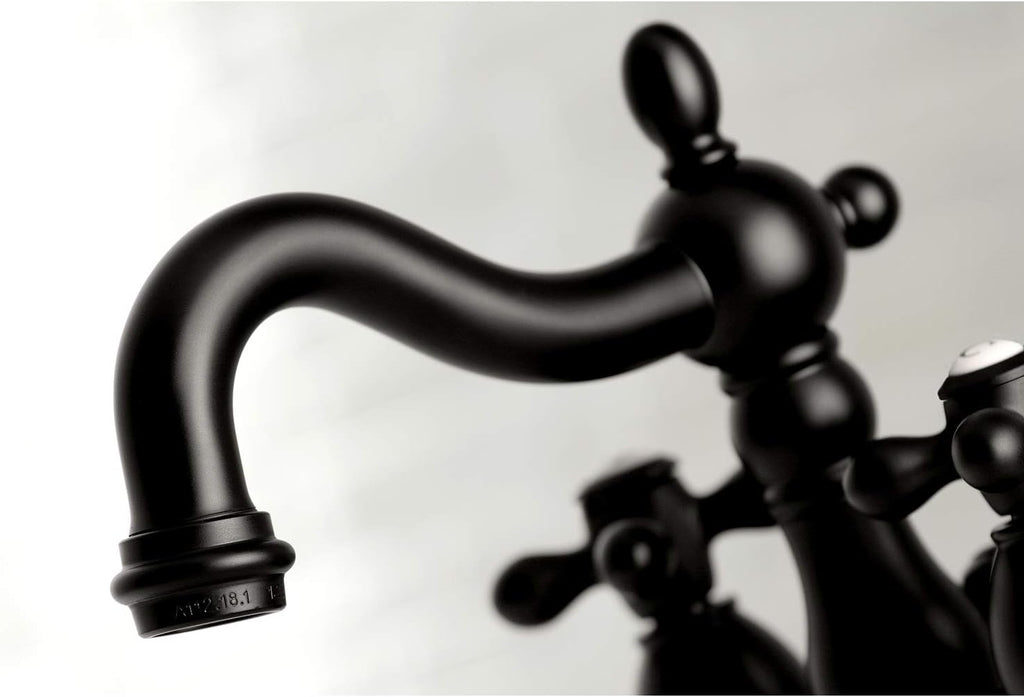 Kingston Brass KB1600AX Heritage 4 in. Centerset Bathroom Faucet, Matte Black