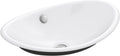 KOHLER K-5403-P5-0 Iron Plains Wading Pool Oval Bathroom Sink with Iron Black Painted Underside, White