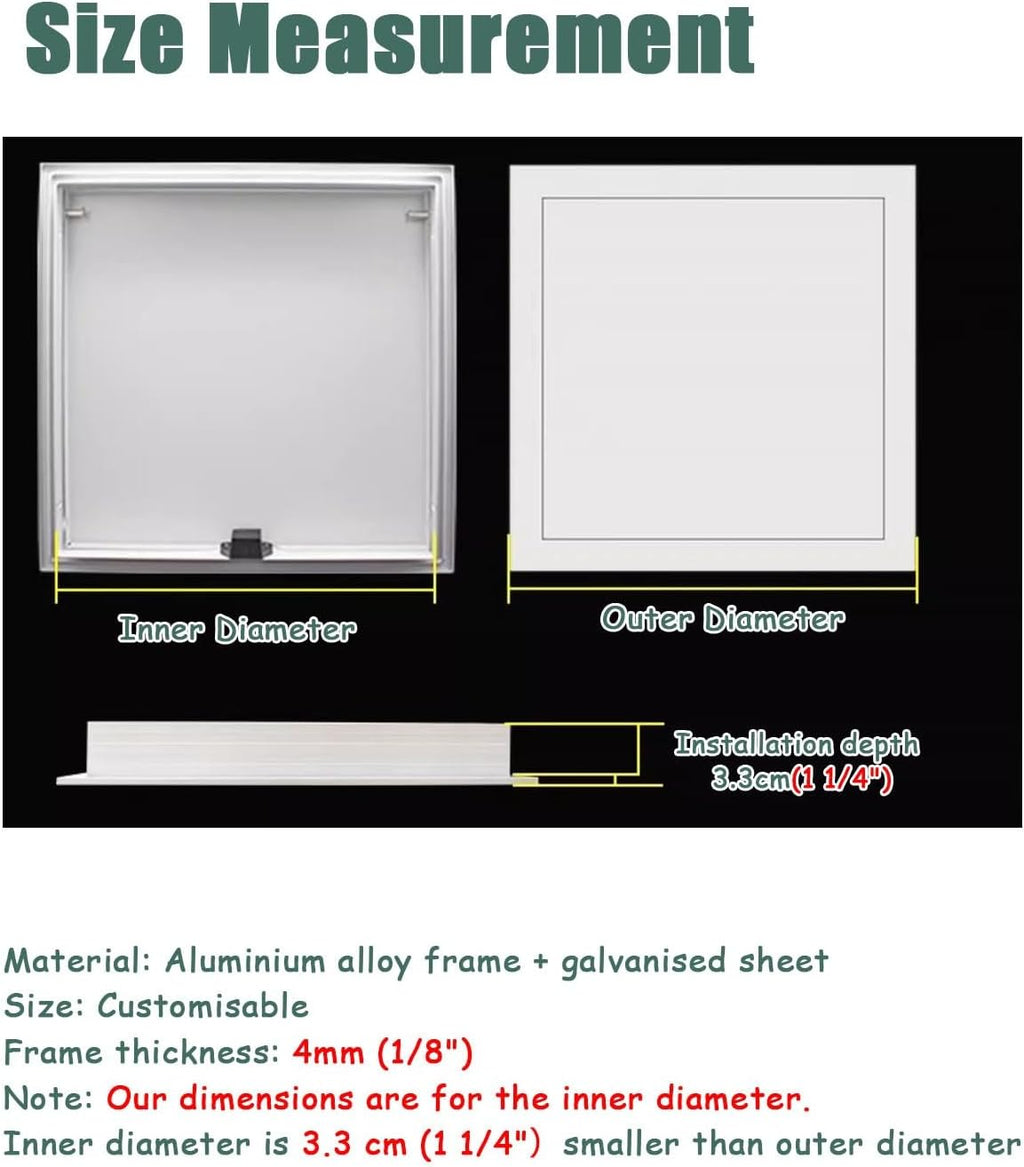 Drywall Ceiling Attic Door Cover, Electrical Panel Closet Access Door Black, Bathroom Kitchen Cords Hole Box Inspection Hatch, Plumbing Service Plate(35.5x45cm/14x17.7in)