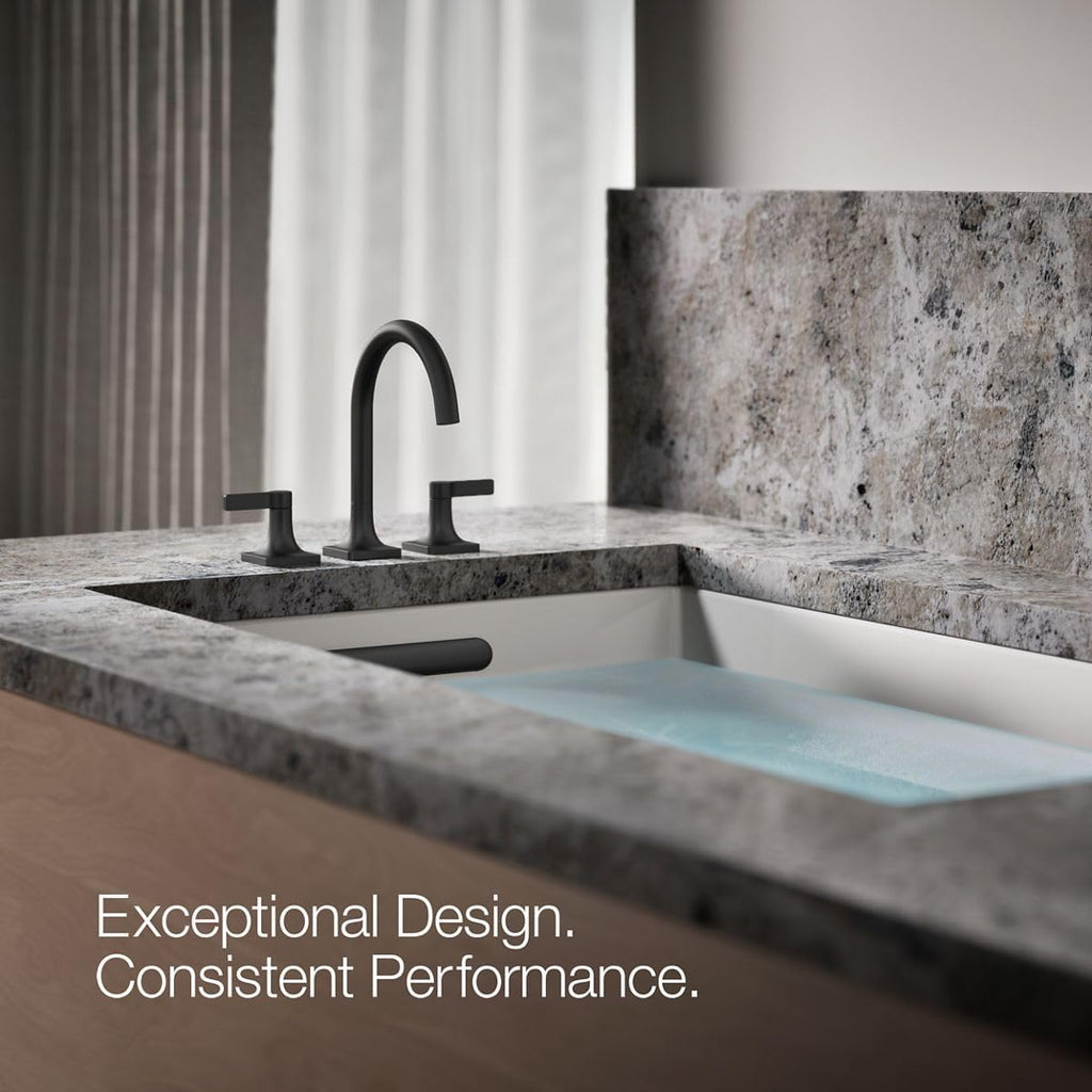KOHLER K-T28131-4-BL Venza Deck-Mount Bath Faucet Trim, Two Handle, Premium Durable Material, Corrosion Resistant, Matte Black