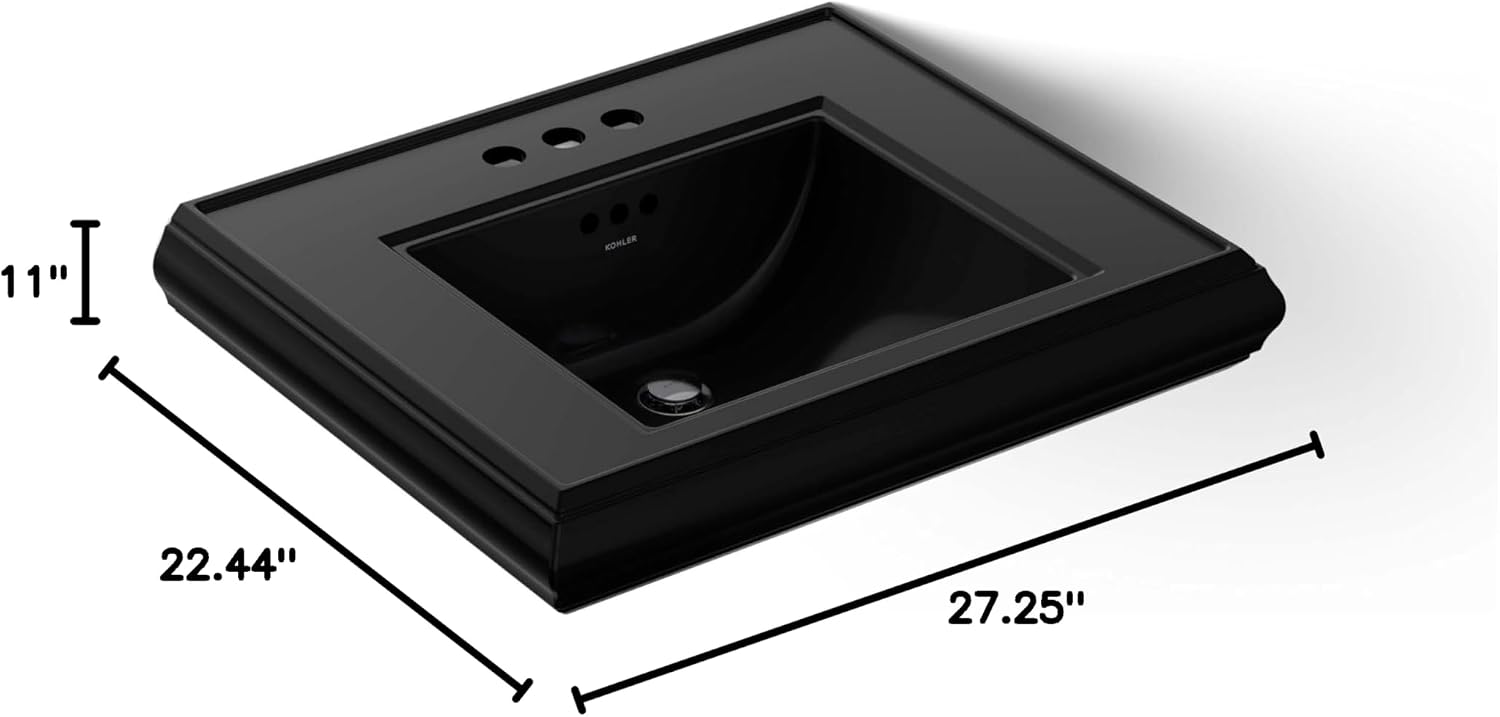 KOHLER Memoirs® pedestal/console table bathroom sink basin with 4' centerset faucet holes