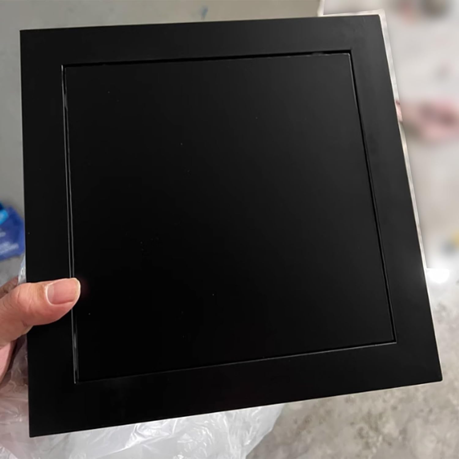 Aluminum Alloy Acces-s Cover Panel, Universal Flush Mount Service Hatch Door with Screws, Wall Inspection Hole Cover Plate for Plumbing & Electrical Cables(Black,15x15cm(5.9x5.9in))