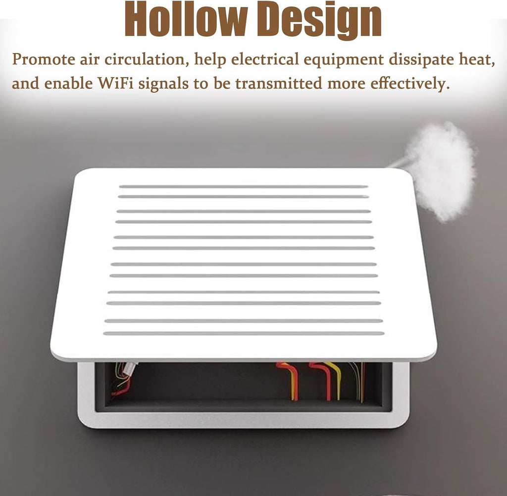 Electrical Panel Cover White Distribution Box Panel Cover, Hollow Design Electric Meter Boxes Protective Lid, Power Distribution Box Cabinet for Office Cafe(Style A,60x40cm (23 5/8'x15 3/4'))