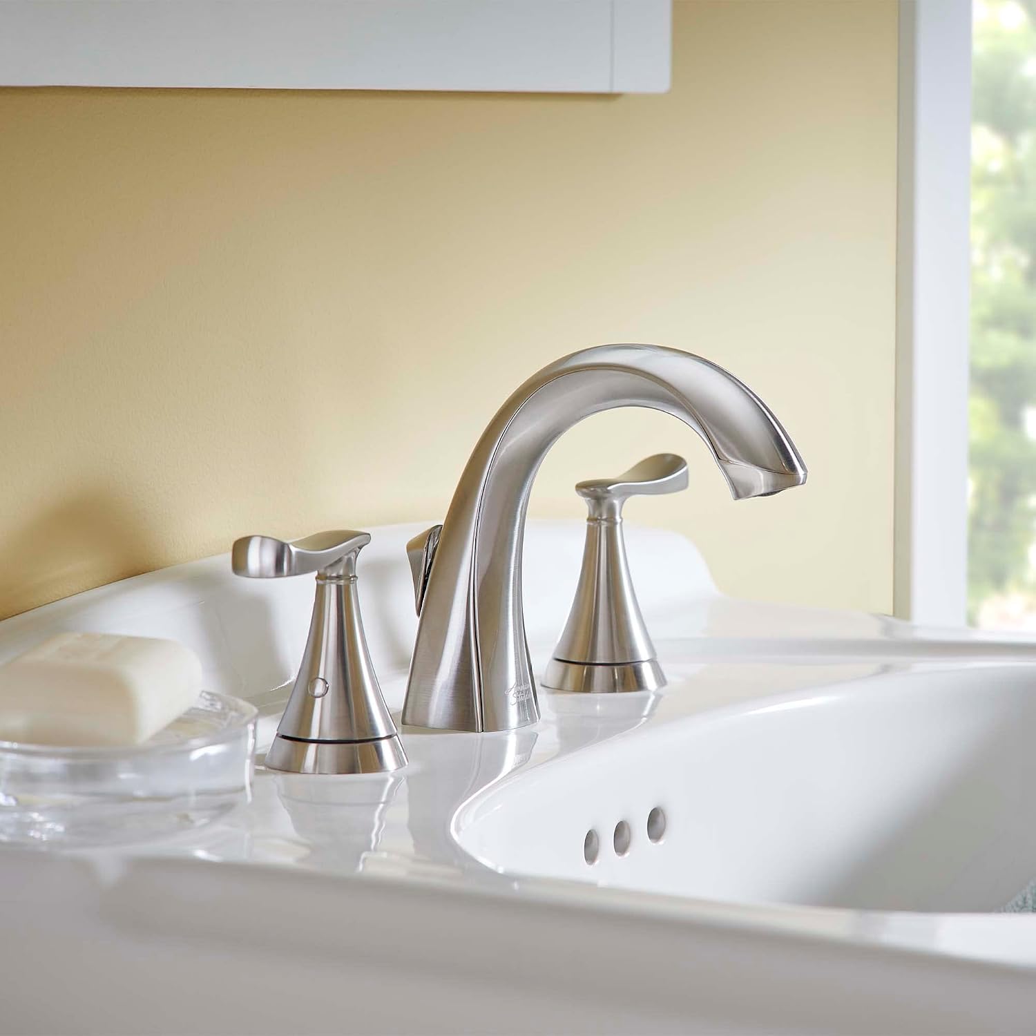 American Standard 7413801.295 Chatfield 8-Inch Widespread 2-Handle Bathroom Faucet, 1.2 GPM, Brushed Nickel